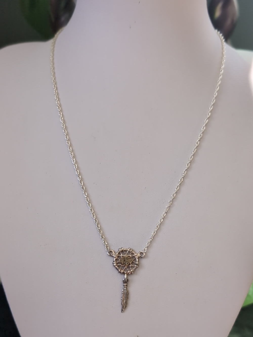 Harley-Davidson Sterling Silver Dreamcatcher Necklace with Feather Charm - Picture 10 of 10